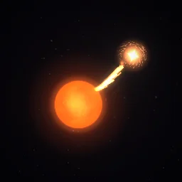 Binary star particle effect