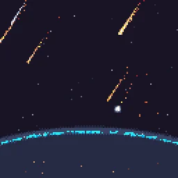 Meteor shower particle effect