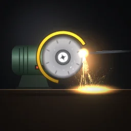 Bench grinder sparks particle effect