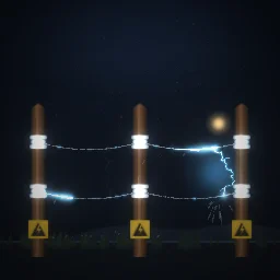 Electric fence particle effect