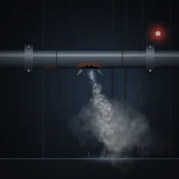 Steam pipe burst particle effect